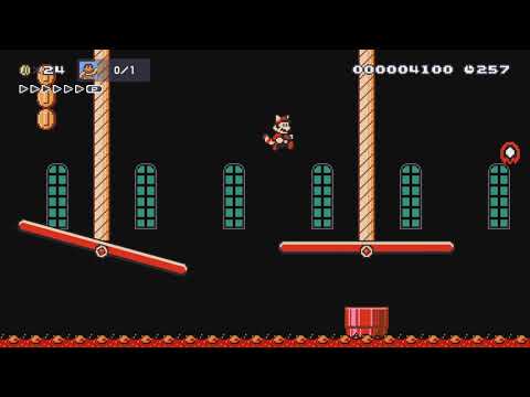 1-4: Boom Boom's Seesaw Shrooms by Aegis Cook - Super Mario Maker 2 - No Commentary 1by