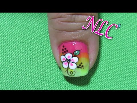 Decoración De Uñas Flores Sobre Degradado – Flower Nail art – Como Pintar Flores – NLC