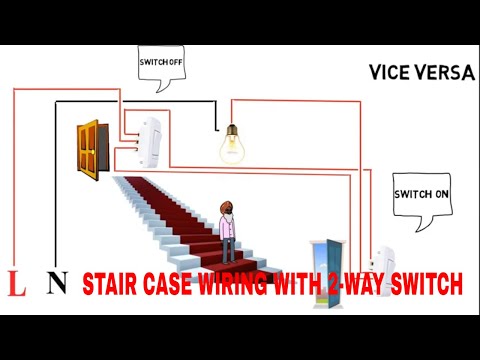 staircase wiring using two way switch with light animation video