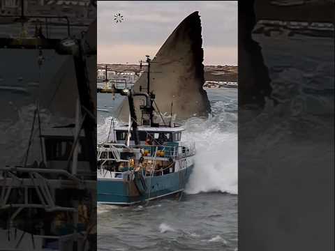 Look! Giant Shark Monster Passed In Front Of Our Fishing Boat! 🦈🦭🐲🪸 #giantcreature #deepseafishing