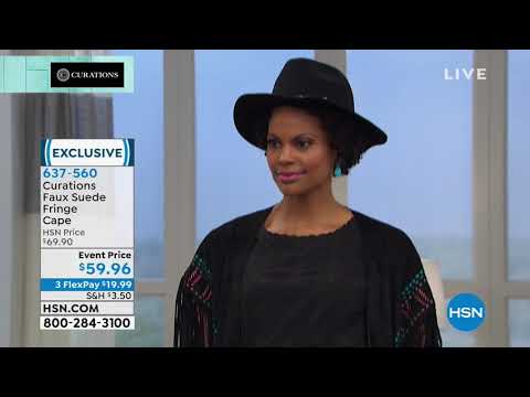 Curations Faux Suede Fringe Cape