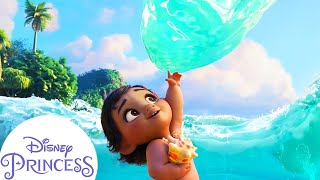 Baby Moana Meets the Ocean  Disney Princess