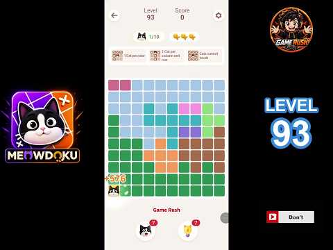 Meowdoku Level 93 Walkthrough Full Solution