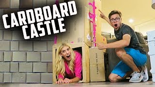 BUILDING A GIANT FORT! DIY CARDBOARD BOX CASTLE!  (DAY 192)