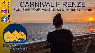 Carnival Firenze: Activities, Bars, Dining, and a Balcony State Room!  FULL SHIP TOUR!!