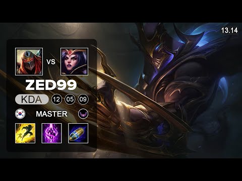 ZED99 Zed vs LeBlanc Mid - KR Master - Patch 13.14 Season 13