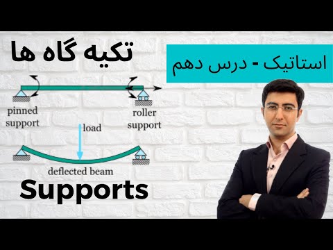 استاتیک -درس دهم - واکنش تکیه گاهی -statics lesson 10- support reaction forces