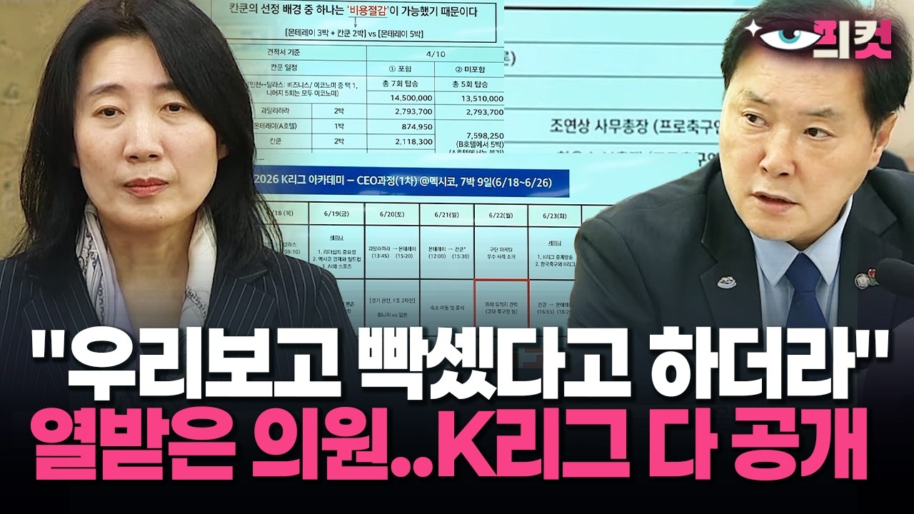 [현장영상] "우리보고 빡셌다고 하더라" 열받은 의원..K리그 다 공개