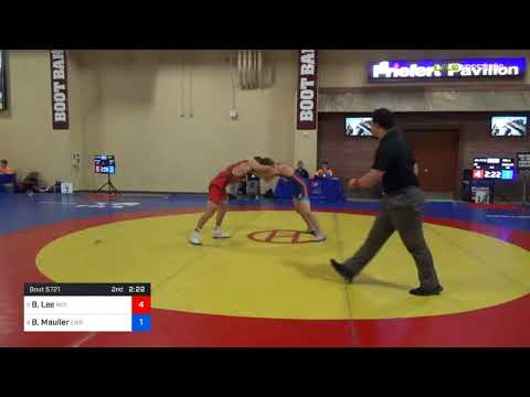 2018 Marine Corps US Open/UWW Junior Freestyle 70 Con 4 - Brayton Lee (Red ) Vs. Brock Mauller (Ei