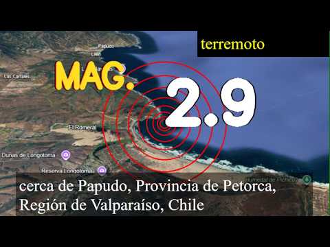 Un terremoto menor de magnitud 2,9 se registró cerca de Papudo, provincia de Petorca, Región de Val