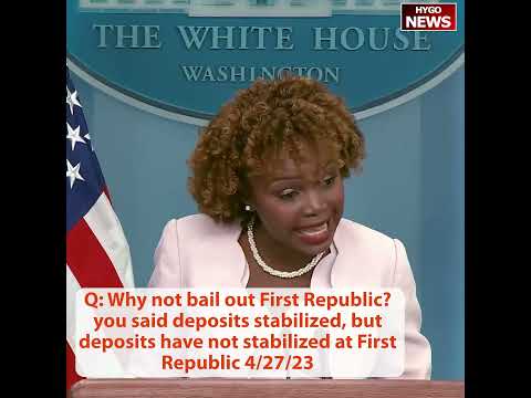 Q: Why Not Bail Out First Republic? You Said Deposits Stabilized, But Deposits Haven't Stabilized At