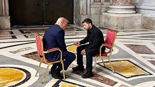 Trump and Zelensky meet one-on-one inside St Peter's Basilica ahead of Pope's funeral