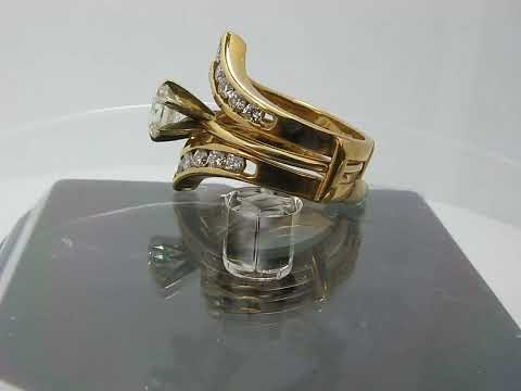 Women's 0.84CT VS Diamond Engagement Ring Jacket Enhancer Wrap 14K Yellow Gold