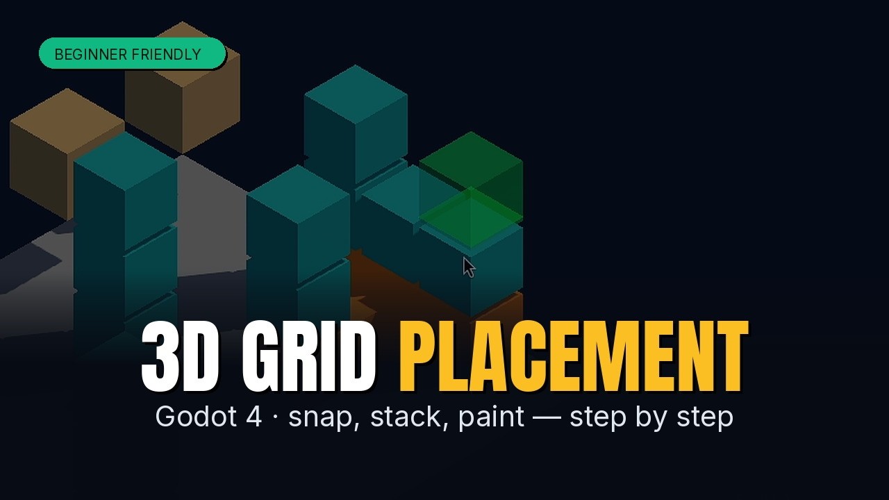Godot 4: Grid Placement Plugin — 3D Snapping, Stacking & Terrain (Tutorial)