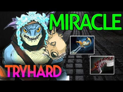 Miracle- Insane Slark TryHard Mode Echo Sabre Basher BattleCup Dota2 Gameplay