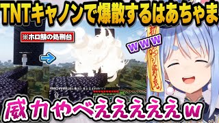 TNTキャノンで木っ端微塵に爆散するはーちゃまｗホロライブ切り抜き/兎田ぺこら】