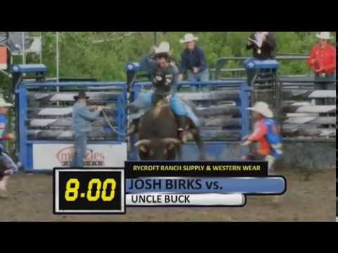 Josh Birks leads the Wanham PBR with a 90.5 on Vold's Uncle Buck