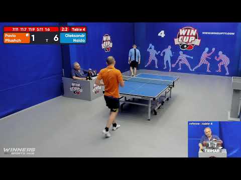 17:00 Плющ Павел 2-3 Найда Александр  стол 4  ЮГ-3  16.06.22