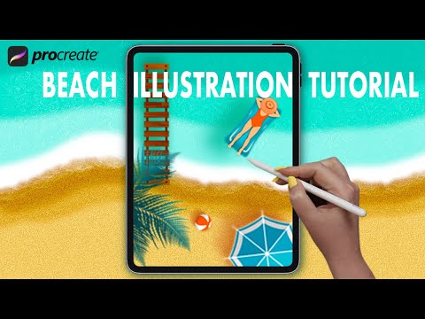 Easy Beach Drawing in Procreate / In-Depth iPad Painting Tutorial