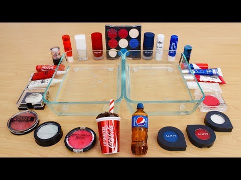 Coke vs Pepsi - Mixing Makeup Eyeshadow Into Slime Special Series 201 Satisfying Slime Video