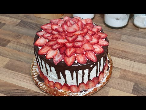 tarta Fabián, tarta de chocolate con coco rallado, fresas,dulce de leche y baileys