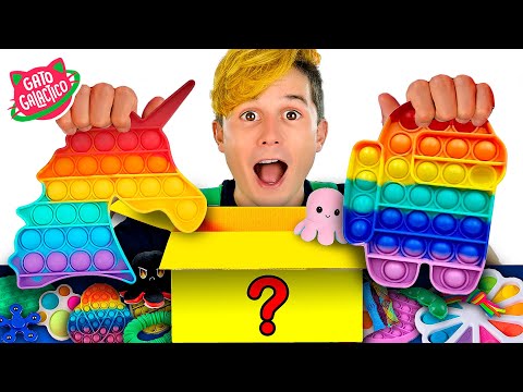 ABRI UMA CAIXA MISTERIOSA DE FIDGET TOYS Pop It RAROS !!!