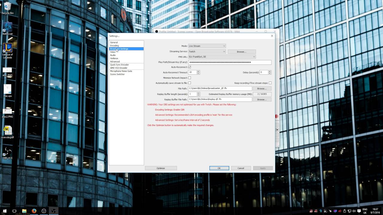 OBS VCE settings for GPU accelerated streaming