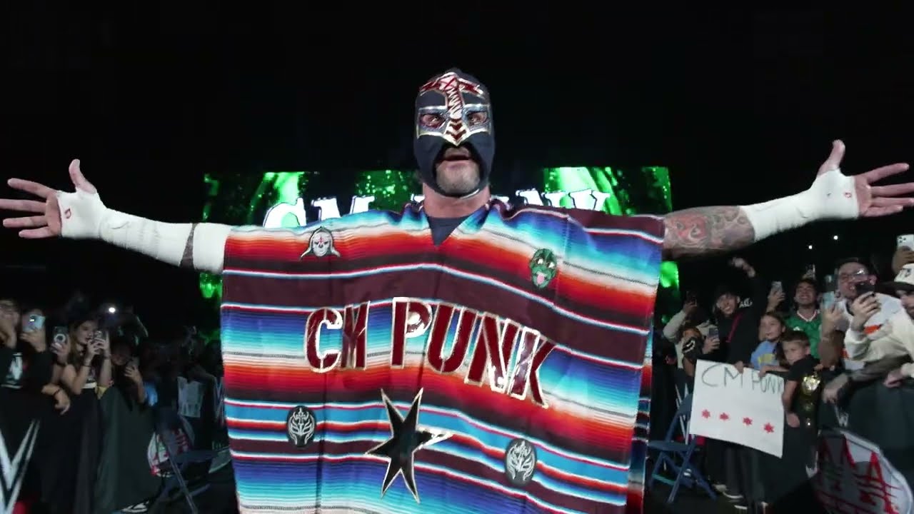CM Punk makes an ELECTRFYING Lucha entrance: WWE Worlds Collide, Sept. 26, 2026