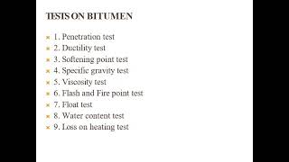 Module 2.1.3 Highway Materials - Bitumen, Tests