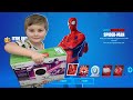 Surprising My 6 Year Old Kid Giving Him 13,500 V-Bucks To Unlock Spider-Man And A XBOX S CONSOLE