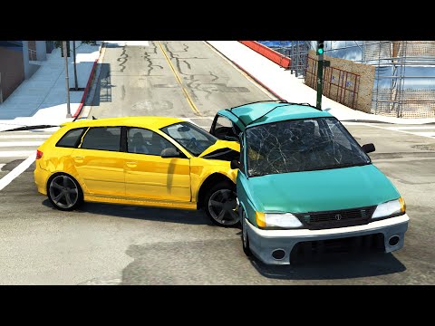 Crossroad Car Crashes #41 - BeamNG.Drive
