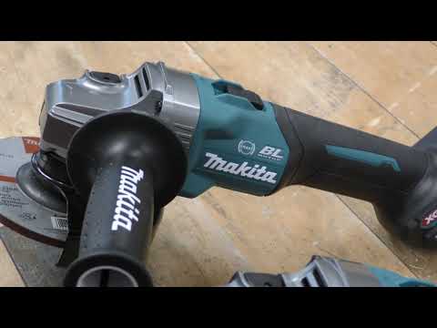 Makita GA023GZ Kampinis šlifuoklis XGT, 125MM, 0-8500RPM; bešepetėlinis variklis; elektrinis stabdys; AFT; AWS (be AWS lusto); reguliuojamas greitis; "Z" versija - komplektuojamas be akumuliatoriaus ir kroviklio video
