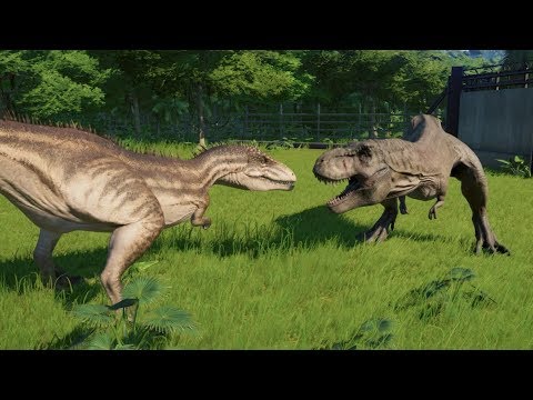 Carcharodontosaurus(Modified) VS T-Rex, I-Rex, Indoraptor, Giganotosaurus And Spinosaurus - JWE