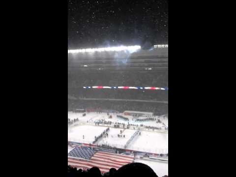 March 1st, 2014 - Chicago Blackhawks Vs. Pittsburgh Penguins Stadium Series - National Anthem