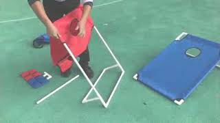 Portable 3'x2' PVC Framed Cornhole Game Set with 8 Bean Bags