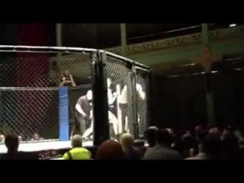 Dan Rocky Riley vs Robert Kell cage fight at Alpha Male Fighting Championships on the 23rd Feb 2013