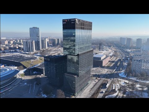 21.01.2026.🇵🇱 KATOWICE - CENTRUM MIASTA z Drona 120m.  4K 60FPS 