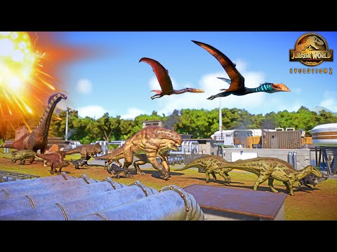 All Dinosaurs, Mutants and Hybrids Escape from Ingen's SECRET LABORATORY Explosion in Rebirth Island