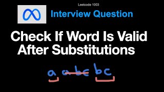 YouTube video 'Leetcode 1003: Check If Word Is Valid After Substitutions'