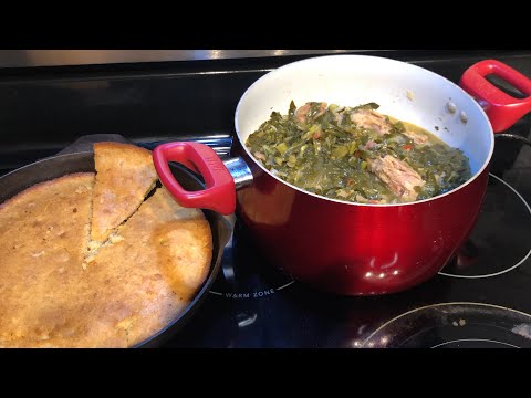 Southern Style Collard Greens Recipe and Crackling Cornbread Recipe