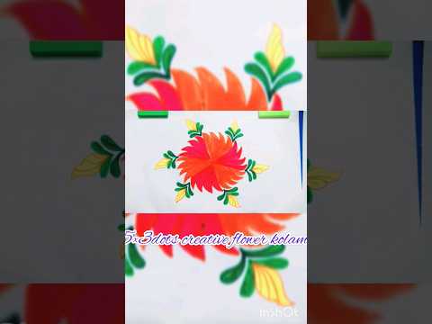 keshi Tejesh creative kolam#5×3dots creative flower kolam design#margali madham kolam#short