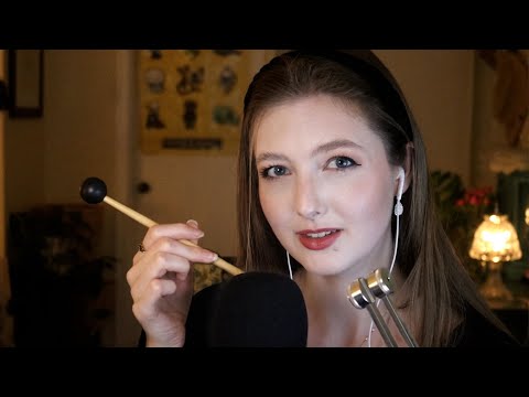 ASMR Gentle Tuning Fork Vibrations & Mic Scratching (No Talking) 1 HR