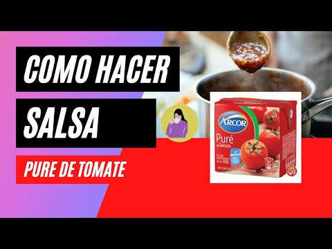 Como hacer salsa para pasta con pure de tomate - TUTORIAL-salsa rapida y facil- Maddi fox