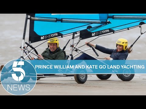 Prince William and Kate go land yachting on West Sands Beach | 5 News