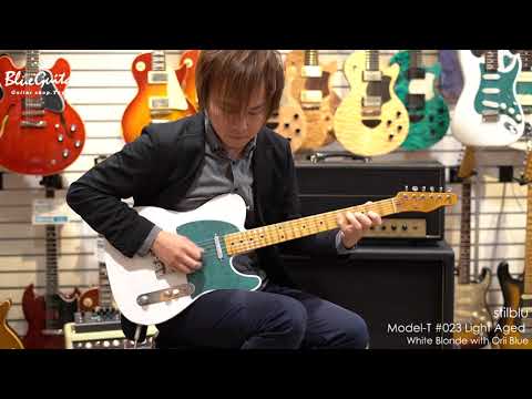 Blue Guitars - stilblu Model-T #023 Light Aged - White Blonde with Orii Blue