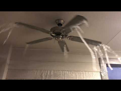 This Is What Happens When You Turn On A Fan With Frozen Icicles