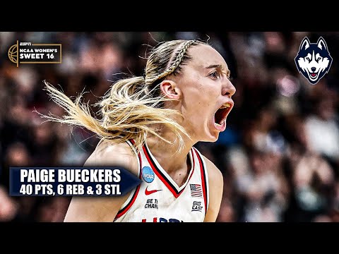 HIGHLIGHTS from Paige Bueckers' 40-PIECE in Sweet 16 vs. Oklahoma | Women's NCAA Tournament