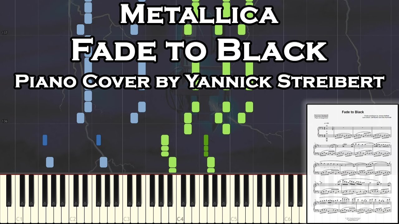 How to play Fade to Black by Metallica on Piano - Piano Cover - Synthesia Tutorial