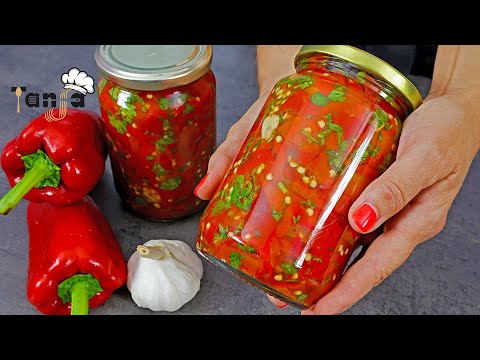 This is how I've been preserving roasted peppers with garlic for 10 years - salad for the winter