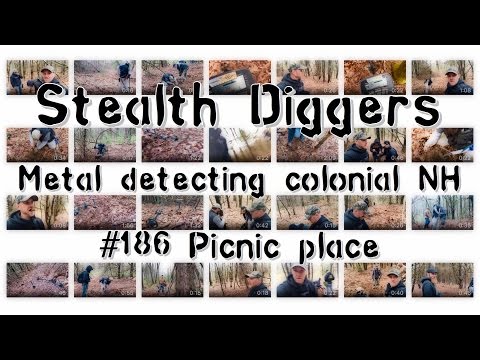 #186 Picnic place - colonial farm metal detecting coins relics  picnic grove 1700s NH metal detector